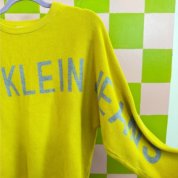 Calvin Klein Vibrant Yellow Crew Neck Sweater - Picture 2 of 5